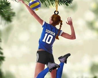 Personalized Volleyball Girl Ornament, Volleyball Player Ornament, Volleyball Ornament, Volleyball Keepsake, Volleyball Christmas Ornament