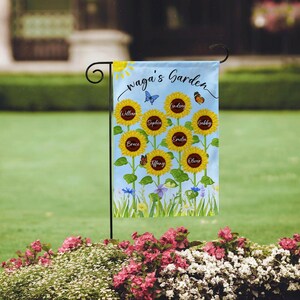 Grandma&#39;s Garden Flag, Nanas Garden Flag, Mother&#39;s Day Gift for Nana, Gift for Nana from Grandkids, Grandma Gift,Custom Grandmas Garden Flag