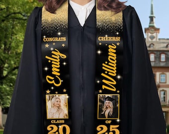Personalized Graduation Photo Stole: Class of 2025 Grad Sash