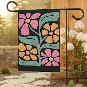 Floral Anti-Trump Garden Flag: Political Yard Banner