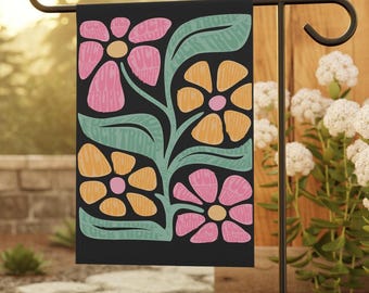 Floral Anti-Trump Garden Flag: Political Yard Banner