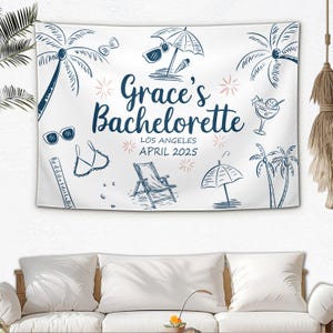 Custom Bachelorette Tapestry, Personalized Bachelorette Party Banner, Bridal Shower Decor, Social Club Bachelorette Sign