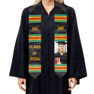 Personalized African American Kente Graduation Stole – Class of 2025 Custom Sash, Kente Stole for Graduation, African Heritage Gift