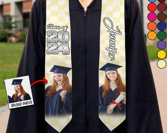 Custom Photo Graduation Stole: Personalized Class of 2025 Keepsake