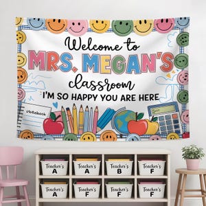 Custom Classroom Tapestry, Teacher Classroom Decor, Teacher Tapestry, Middle School Classroom Decor,Welcome Back To School Banner