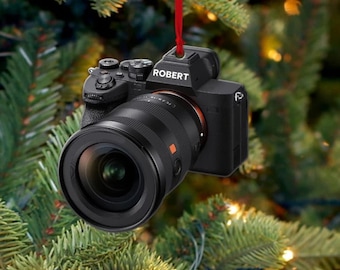 Personalized Camera Christmas Ornament, Camera Photographer Flat Christmas Ornament, Photographer Ornament Xmas Decor
