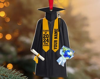 Adorno de toga de graduación personalizado: regalo de acrílico personalizado para graduados