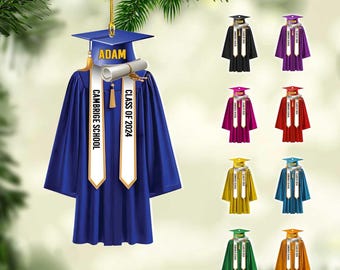 Adorno de graduación personalizado: Decoración de acrílico para árbol de la clase 2024/2025
