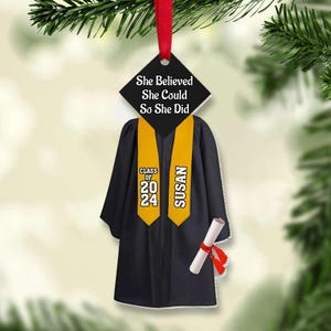Personalized Graduation Gown Ornament: Custom Acrylic Grad Gift