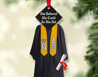 Adorno de toga de graduación personalizado: regalo de acrílico personalizado para graduados