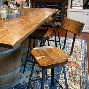 Bar Stools Counter Height, Bar Stools With Backs, Farmhouse Bar Stools, Industrial Counter Stools, Scooped Seat Bar Stools, Reclaimed Wood