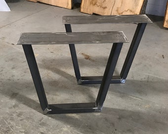 Metal Table Legs: Industrial Steel U-Style, Set of 2