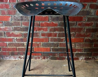 FREE SHIPPING - Outdoor Bar Stool, Metal Bar Stool, Welded Barstool, Tractor Seat Stool, Backless Bar Stool, Counter Height Stool, Table Top