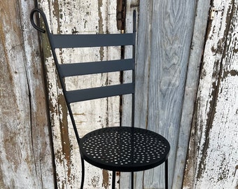 Outdoor Patio Bar Counter Height Chair. Bar Stool: Handmade Wrought Iron Vintage Style Patio Chairs and Furniture