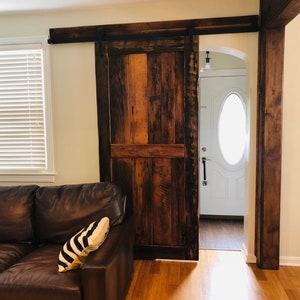 Reclaimed Wood Sliding Barn Door, Rustic Farmhouse Decor