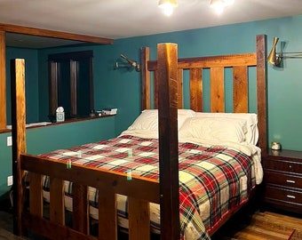Wood pole store bed frame