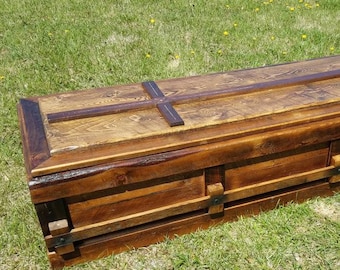 Reclaimed Wood Casket, Pine Casket, Custom Casket, Pine Coffin, Handmade Casket, Personalized Casket, Home Burial Casket