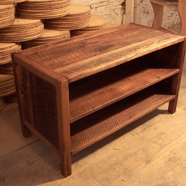 Reclaimed Barn Wood Media Console: Rustic TV Stand, Living Room Entertainment Center