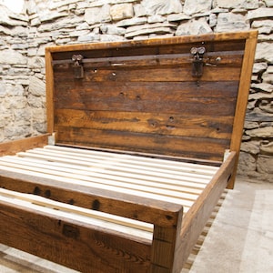 Bed Frame, Reclaimed Wood Bed, Platform Bed With Headboard, Queen Bed Frame, Solid Wood Bed Frame Kind, Antique Oak Bed Frame Twin, Full Bed