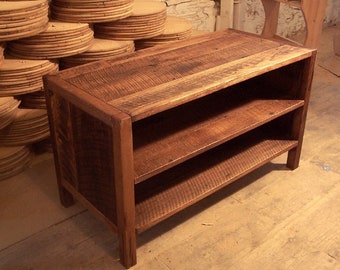 Reclaimed Barn Wood Media Console: Rustic TV Stand, Living Room Entertainment Center