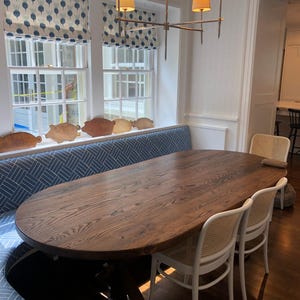 Oval Reclaimed Wormy Chestnut Farmhouse Table - The Turnbridge - Reclaimed Wood French Country Farm Antique Style Table, Custom Farm Table