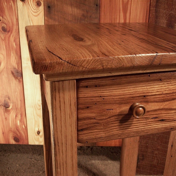 Wormy Chestnut, Bedside Table, Reclaimed Wood Nightstand, Handmade Chestnut End Table, American Chestnut Table, Wood End Table, Nightstand