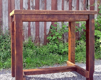 Custom Reclaimed Oak Butcher Block Kitchen Island: Farmhouse Table