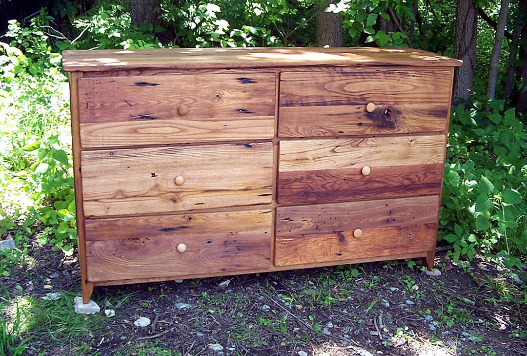 Reclaimed Wood Dresser, Wormy Chestnut Dresser, Bedroom Dresser With