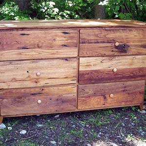 Reclaimed Wood Dresser, Wormy Chestnut Dresser, Bedroom Dresser With Drawers, Solid Wood Nightstand, Rustic Modern Dresser-Reclaimed Dresser