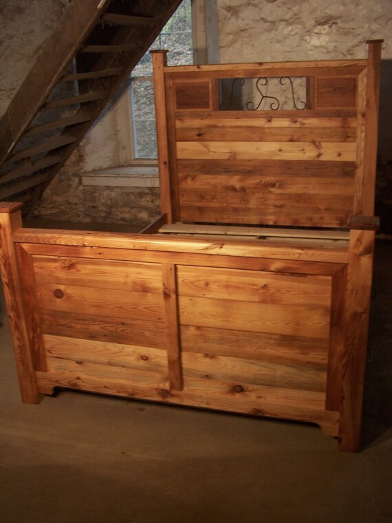 Farmhouse queen sale bed with storage