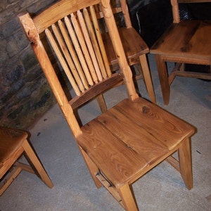 Wormy Chestnut Chair, Dining Chair, Antique Oak Chair, Rustic Chair, Wood Chair With Back image 1
