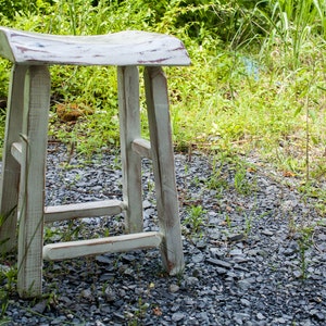 Counter Height Stool, Bar Stools, Live Edge Bar Stool, Farmhouse Stool, Backless Stool, Cottage Stool, Distressed Furniture, Wood Stool image 2