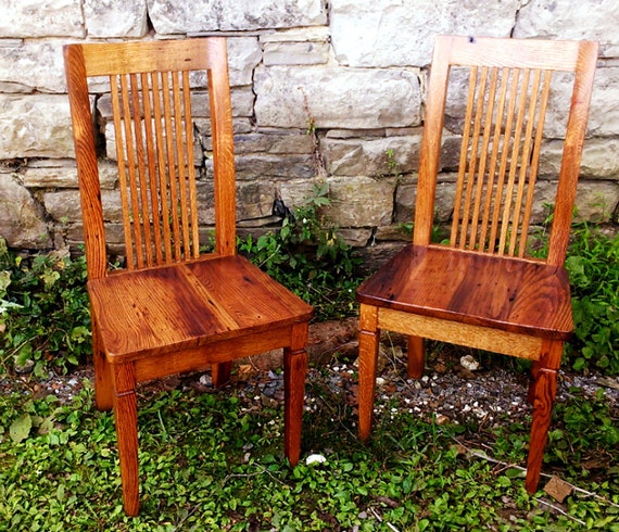 The Williamsburg Wormy Chestnut Colonial Style Dining Chairs Etsy