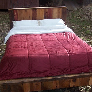 Patchwork Bed, Bed Frame King, Wood Bed Frame, Queen Bed Frame, King Bed Platform, Handmade Bed Frame, Rustic Bedframe, Antique Bed image 2