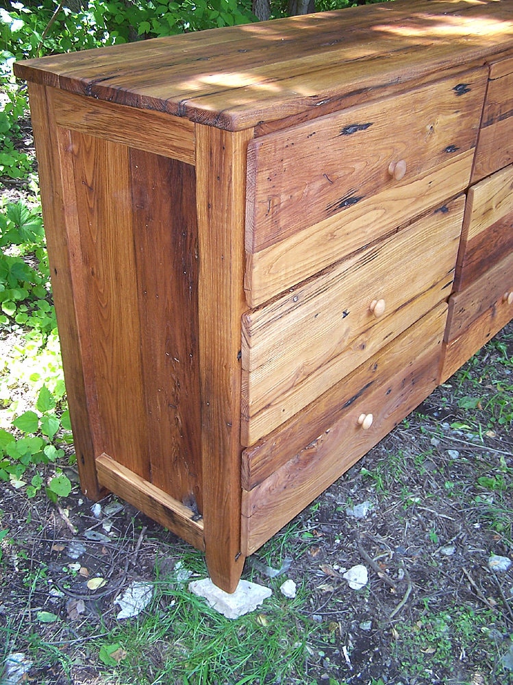 Reclaimed Wood Dresser Wormy Chestnut Wood Nightstand TV Etsy