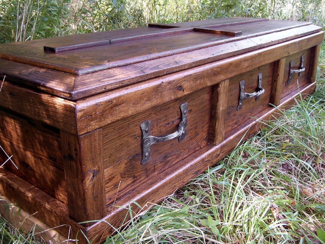 Wood Casket Wood Coffin Casket Handles Iron Antique Coffin Etsy UK