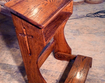 Prayer Kneeler, Prie Dieu, Wood Bench Kneeler, Catholic Altar Kneeler, Wood Kneeler For Praying, Antique Kneeler, Spiritual Gift