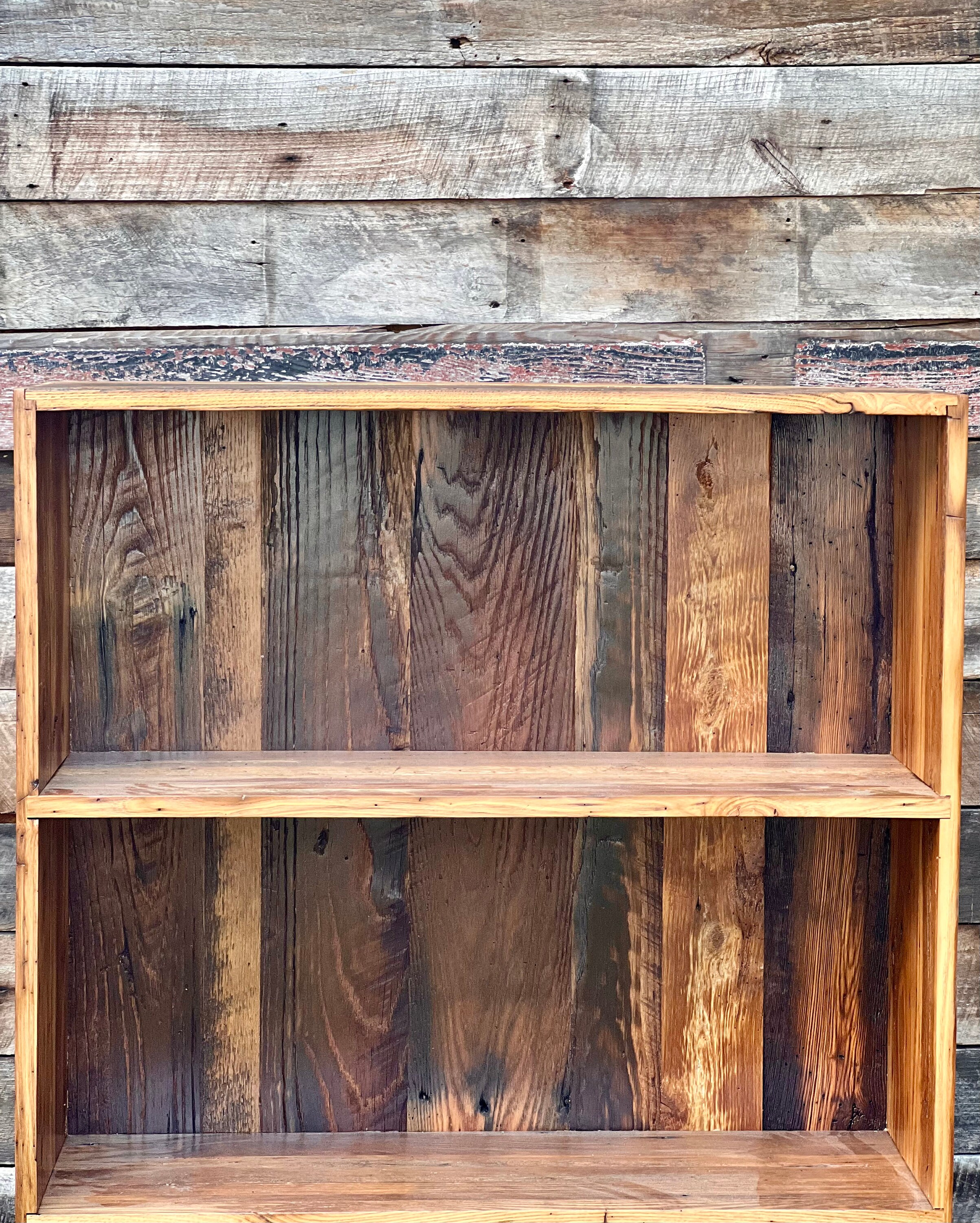 Reclaimed Wood Bookcase: Rustic Solid Wood Shelving Unit - Etsy