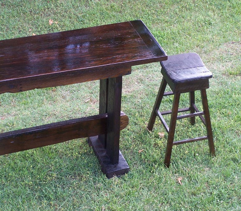 Custom Bar Table and Stools Reclaimed Wood Table Man Cave Etsy