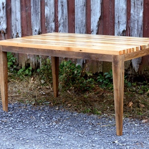 Parsons table for dining made of reclaimed wood