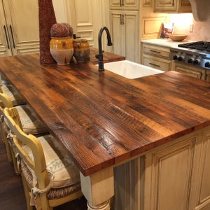 Custom Reclaimed Oak Countertop EXAMPLE LISTING ONLY We make these from authentic reclaimed Oak for 74 dollars a sq ft., Free shipping image 5