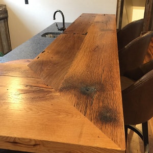Custom Reclaimed Oak Countertop EXAMPLE LISTING ONLY We make these from authentic reclaimed Oak for 74 dollars a sq ft., Free shipping image 2