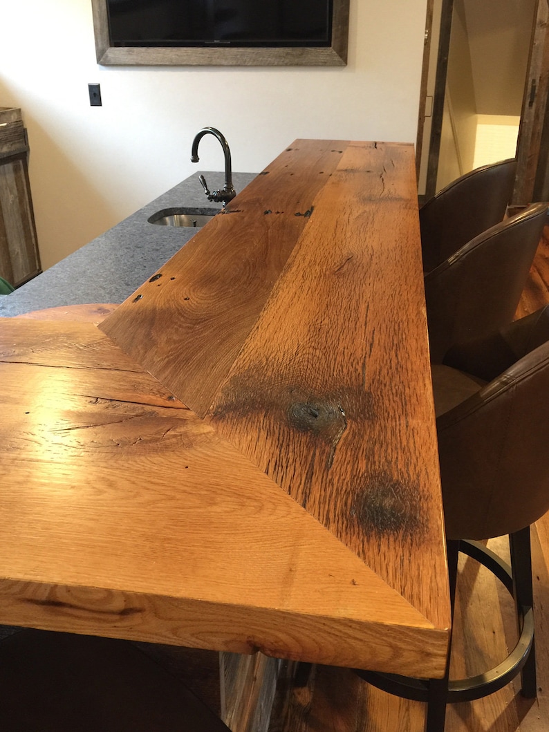 Custom Reclaimed Oak Countertop EXAMPLE LISTING ONLY We make these from authentic reclaimed Oak for 74 dollars a sq ft., Free shipping image 2