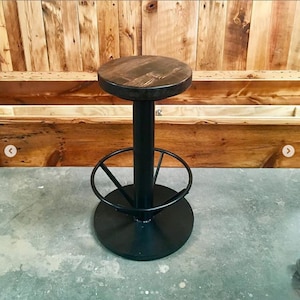 Pedestal Bar Stool, Industrial Design Modern Look, Swivel Upgrade Available, Secure Mount System, Bolt Down Industrial Pedestal Bar Stools