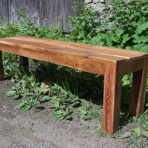 Reclaimed Wood Parsons Bench, Rustic Farmhouse Style