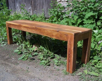 Parsons Bench, Wood Bench, Reclaimed Wood Bench, Farmhouse Bench, Porch Bench, Hall Bench, Primitive