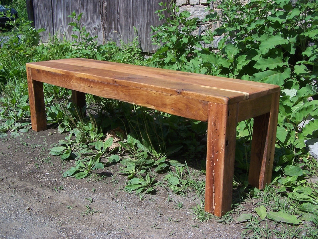 Parsons Bench Wood Bench Reclaimed Wood Bench Farmhouse Bench