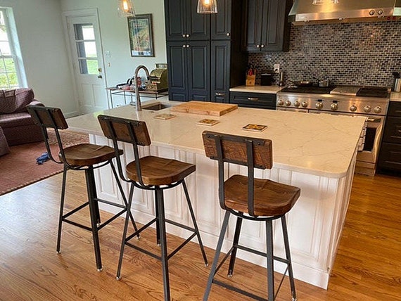 Free Swiveling Scooped Seat, Wooden Bar Stools With Backs Canada