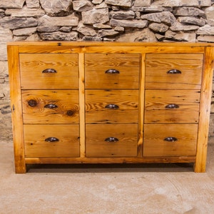 Modern Farmhouse Reclaimed Wood Dresser, 9 Drawer Dresser, Reclaimed Wood Dresser,  Custom Reclaimed Wood Furniture, Solid Pine Furniture