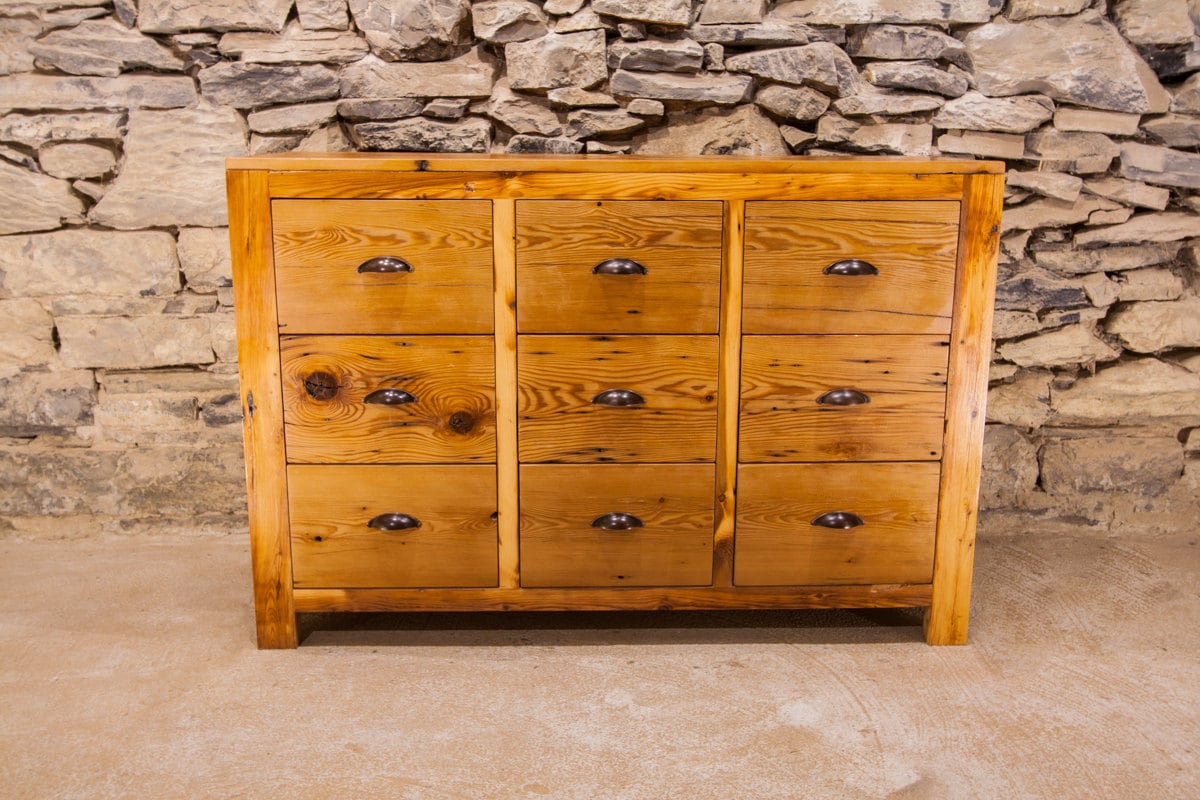 modern pine dresser Papajet 7 Drawer Dresser, 63" Wide Modern Chest of Drawers with Pine Handle, Rounded Corner & Anti-Tip for Bedroom, Living Room, Entryway, Natural Oak